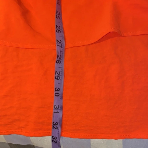 Willow drive Orange high low oversized shirt top with collar size S - Picture 9 of 13